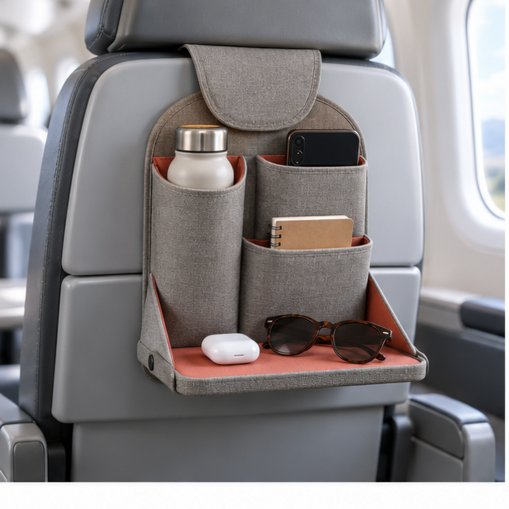 Foldable Seat-Back Essentials Caddy