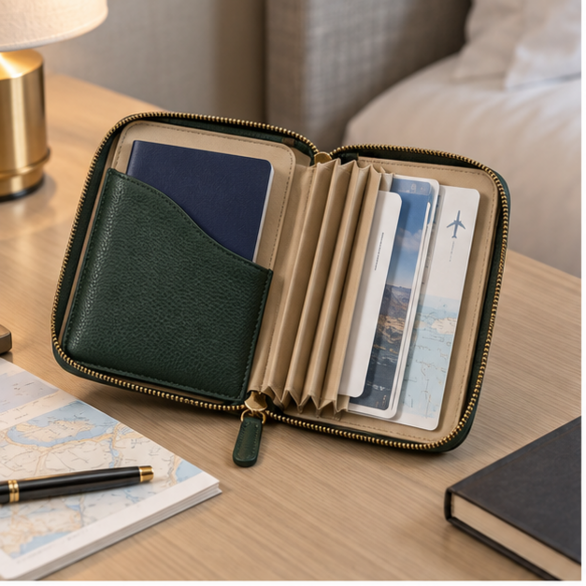 Document and Passport Zip Wallet
