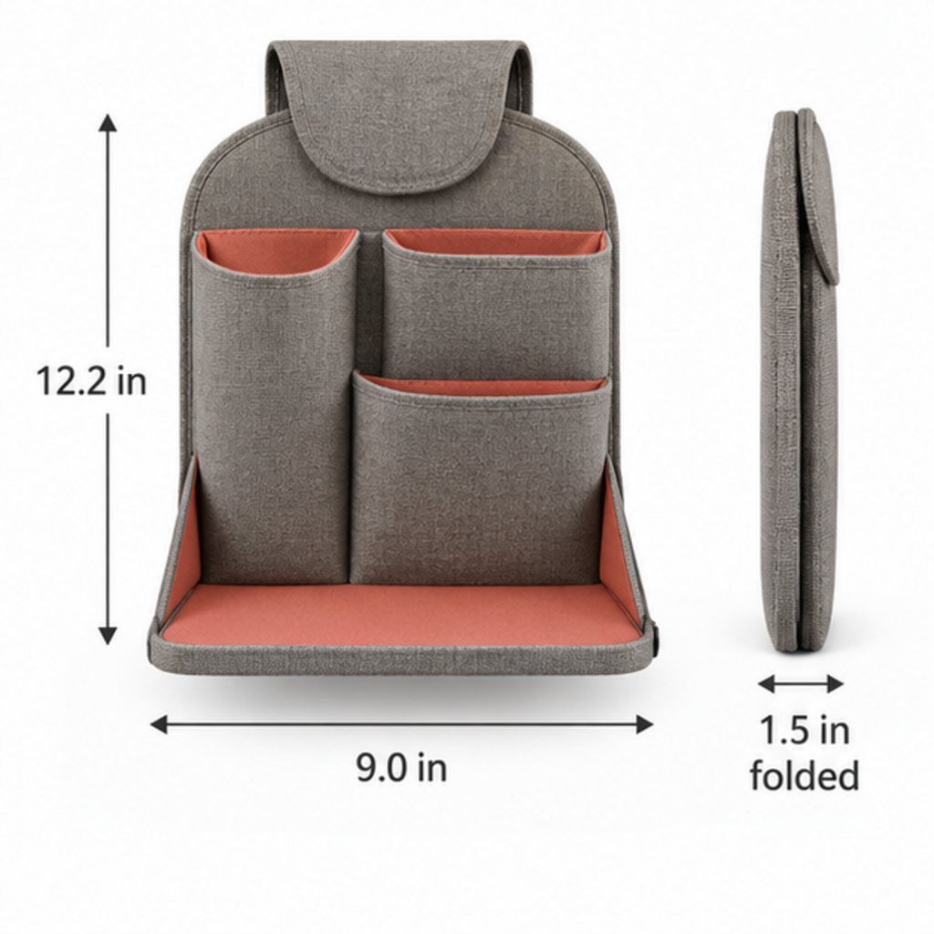 Foldable Seat-Back Essentials Caddy